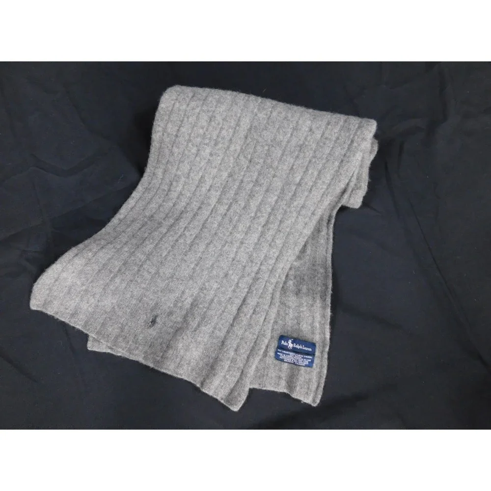 Vintage Ralph Lauren Polo Lambs-wool Blend Gray Scarf